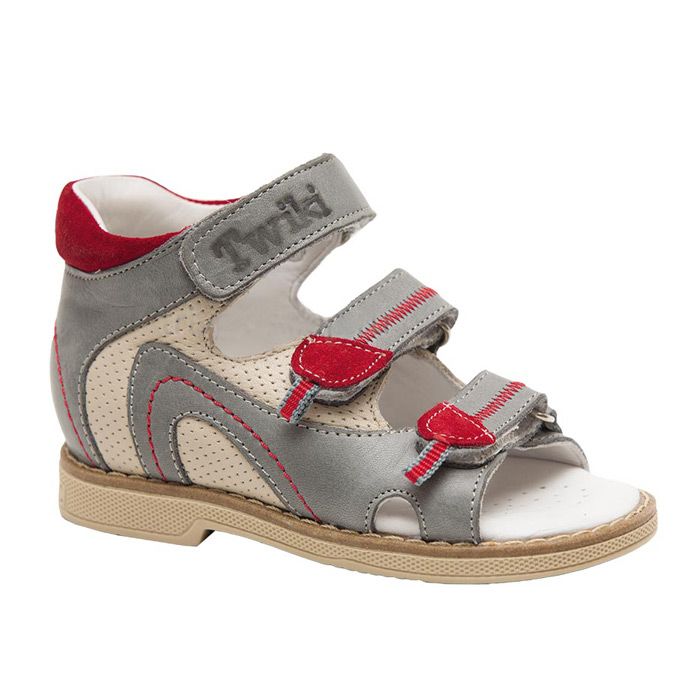 Сандали ортопедические Твики для мальчиков TW-126 серый/красный